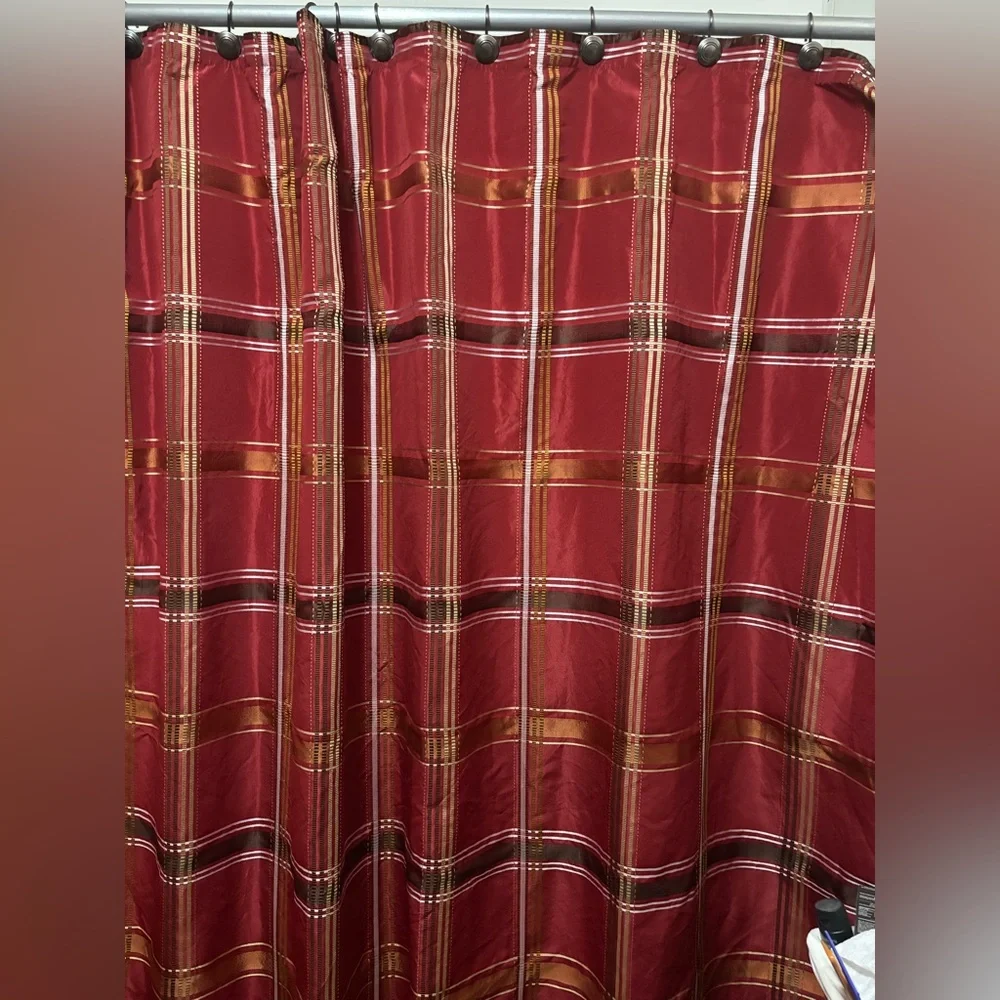 Better Homes And Gardens Red and Gold Plaid Shower Curtain